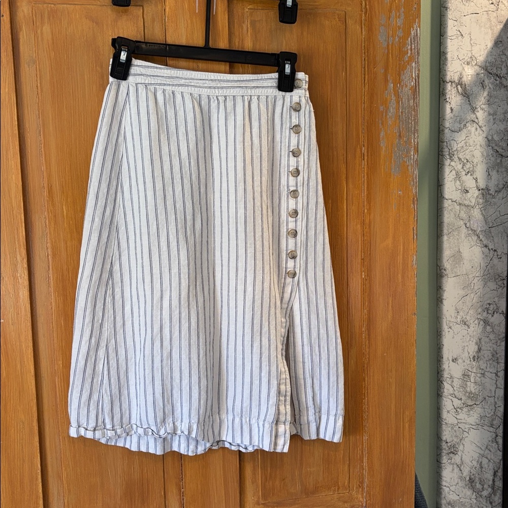 Madewell Blue and White Striped A-Line Skirt